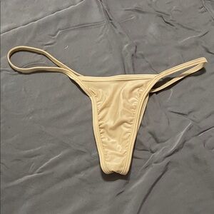Beige Thong Bikini Bottom